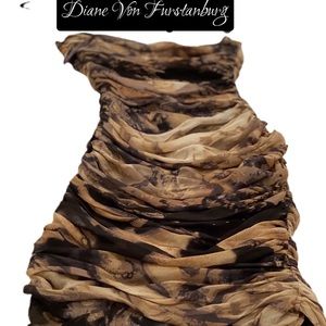Diane Von Furstenburg Van Strapless silk dress